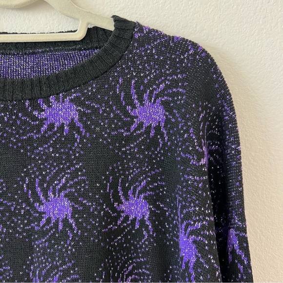 Vintage Funky Whimsygoth Metallic Reversible Grandmacore Sweater SZ L/XL - Picture 2 of 15